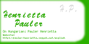 henrietta pauler business card